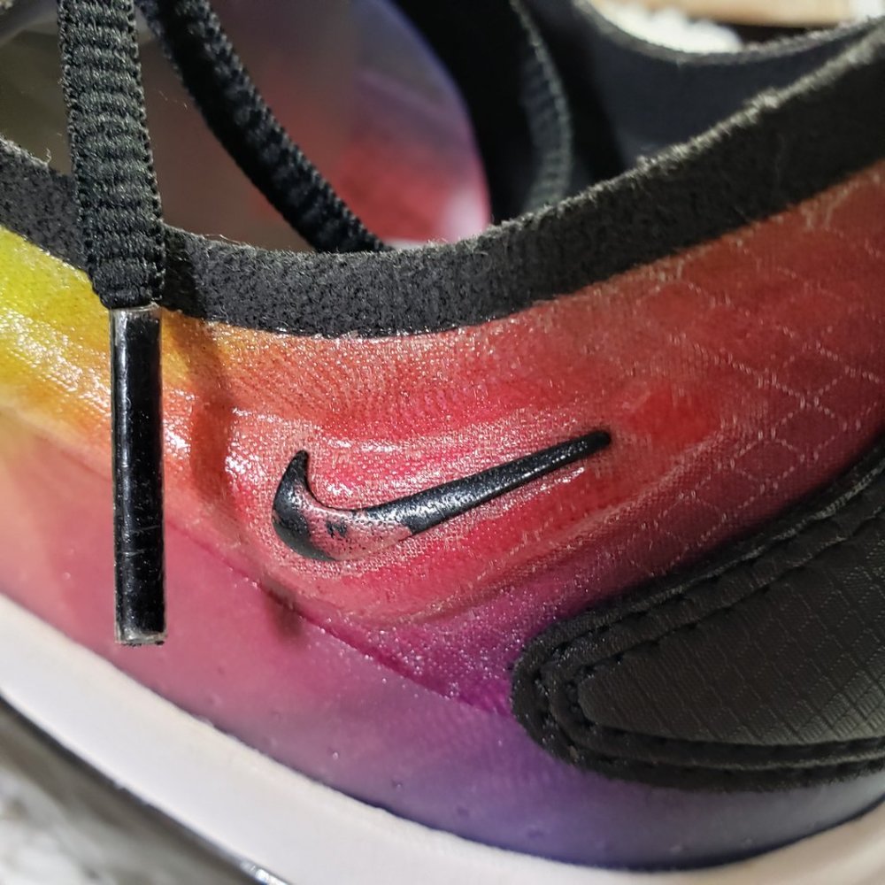 NIKE AIR MAX Women's 7.5 Multicolor Rainbow Lace-up, Casual, Active Sneakers GUC - Picture 11 of 13